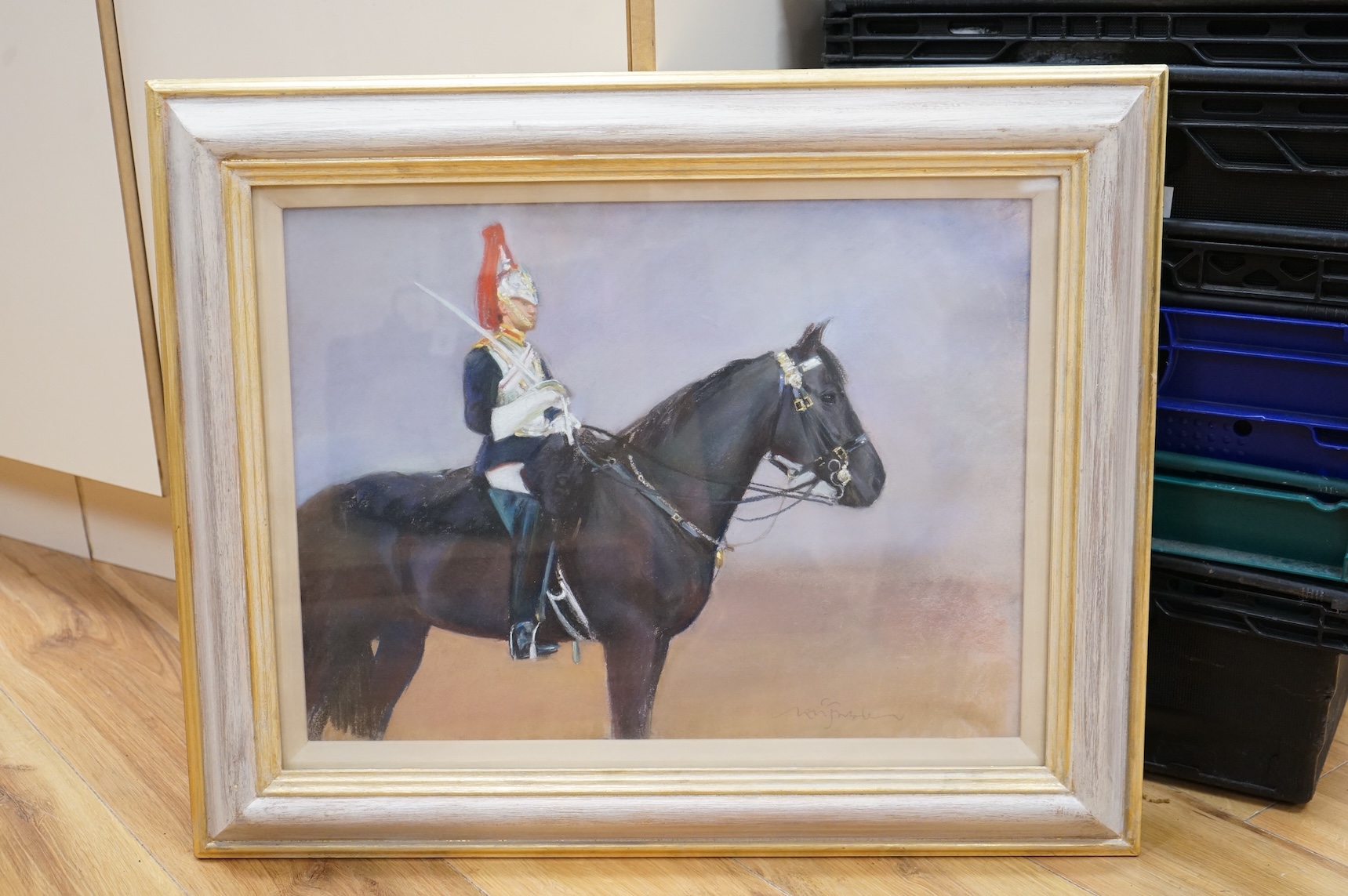Neil Forster (1939-2016), 'Horseguard', signed, pastel, 36 x 48cm